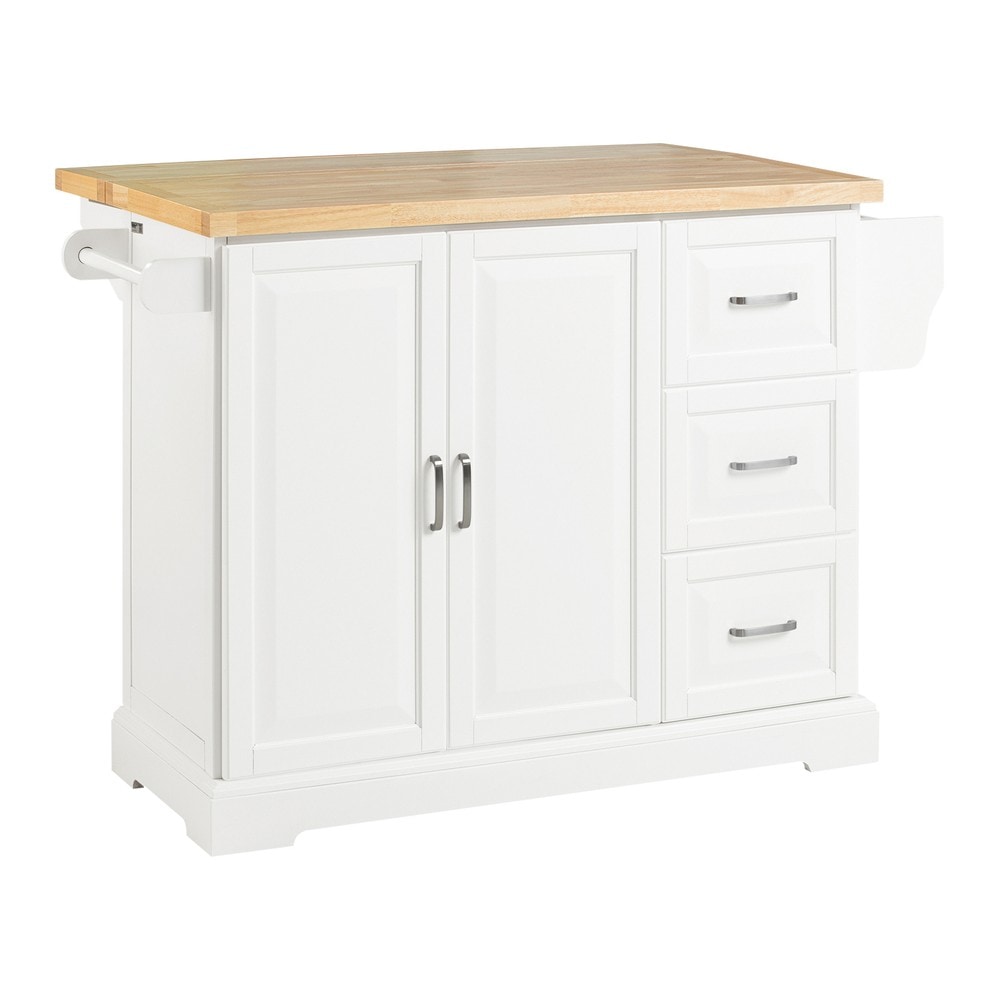 SoBuy K&uuml;cheninsel mit 3 Schubladen Holzfarbe 128x70,7x91,2cm Funktional 