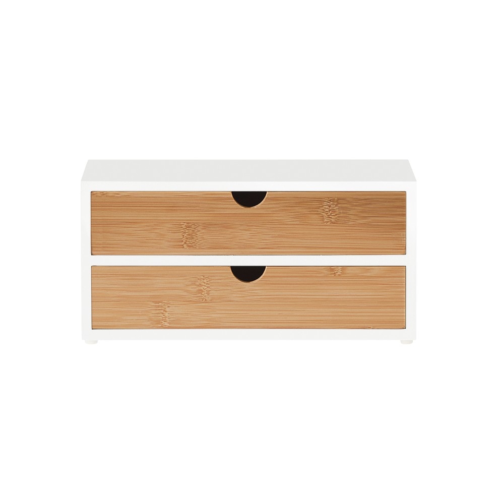 SoBuy Kapselhalter mit 2 Schubladen Holzfarbe 30x20x14cm Modern 