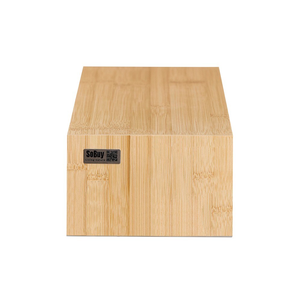 SoBuy Bildschirmerh&ouml;hung mit 2 Schubladen Holzfarbe 47x18x11cm Rustikal 