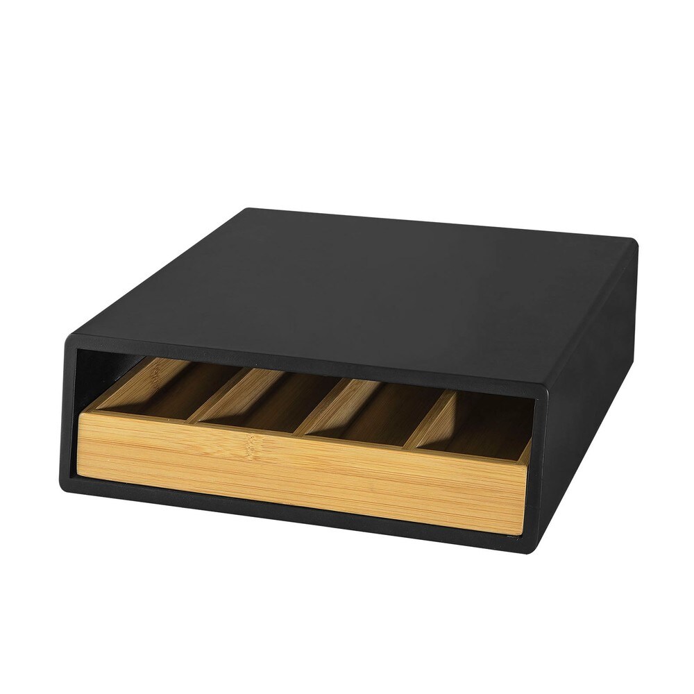 Kapselhalter mit 1 Schublade Schwarz 31x30x9,5cm Funktional