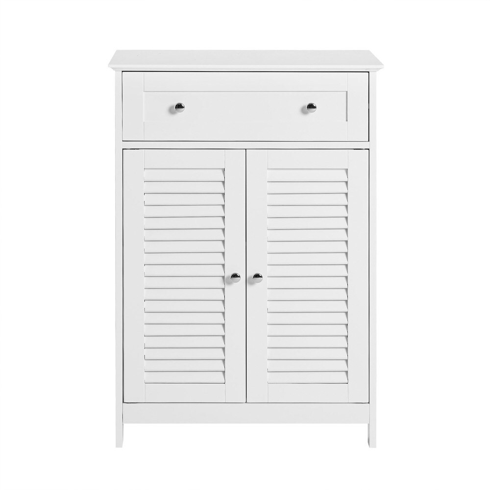 SoBuy Badunterschrank mit 1 Schublade Wei&szlig; 60x35x87cm Rustikal 