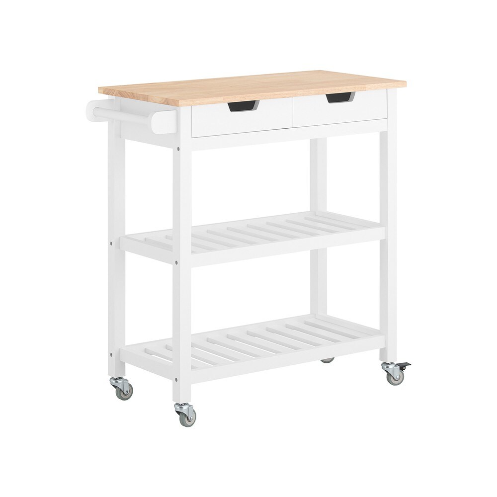 SoBuy K&uuml;cheninsel mit 2 Schubladen Wei&szlig; 84x39x89cm Modern 