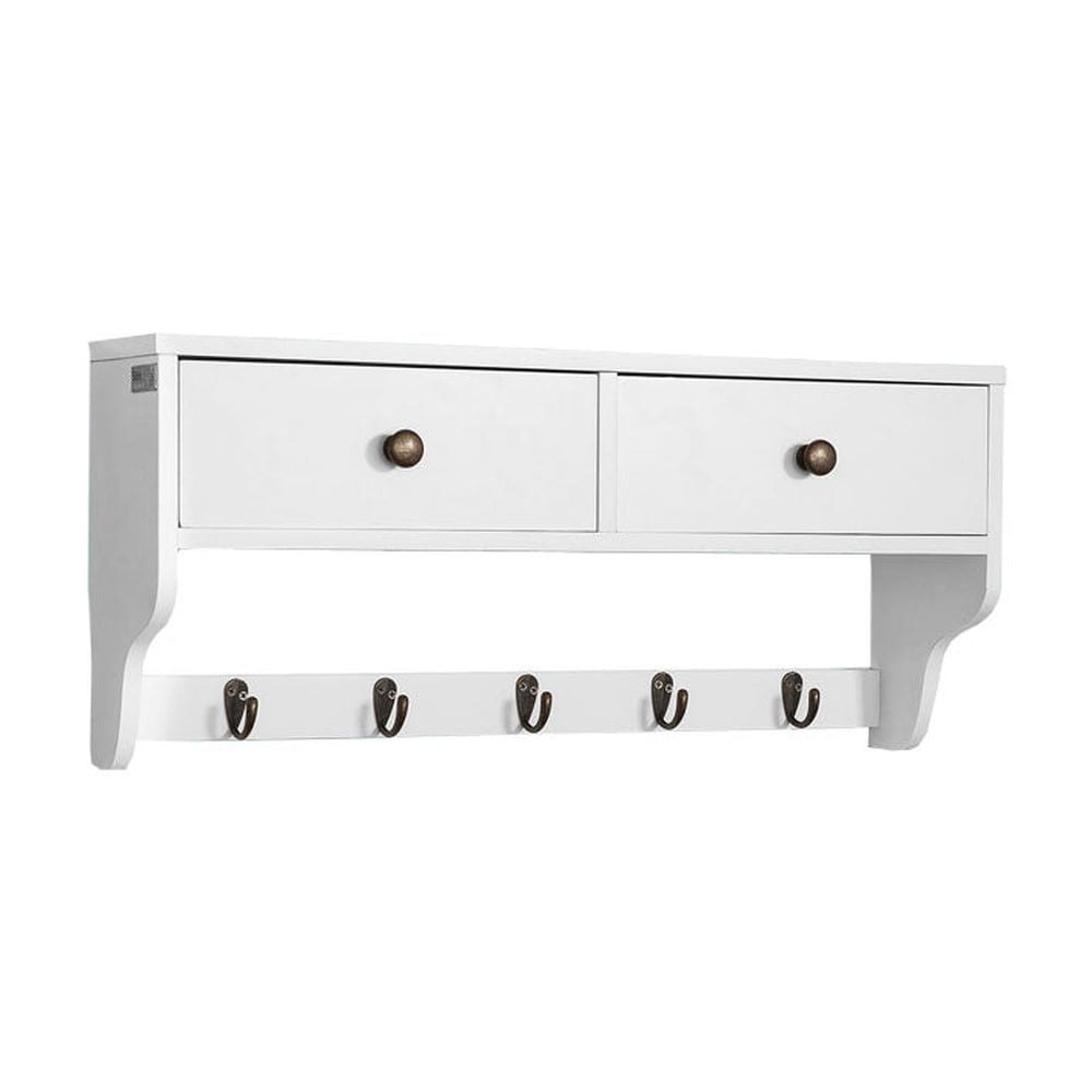 SoBuy Wandgarderobe mit 1 Ablage Wei&szlig; 60x14,5x26,7cm Modern 
