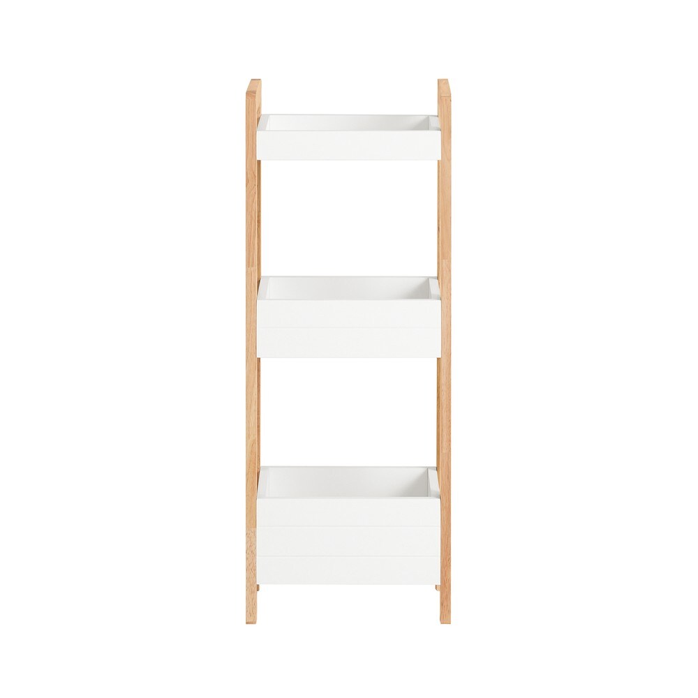 SoBuy Badezimmerregal mit 3 Shelves Wei&szlig; 28x20x74cm Funktional 