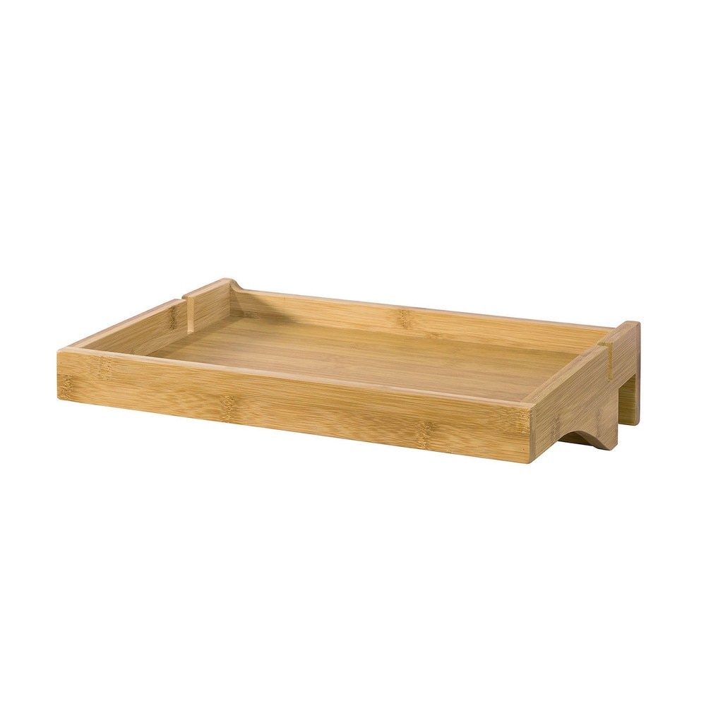 SoBuy Bettablage mit 1 Ablagefach Holzfarbe 36x25x8,5cm Funktional 