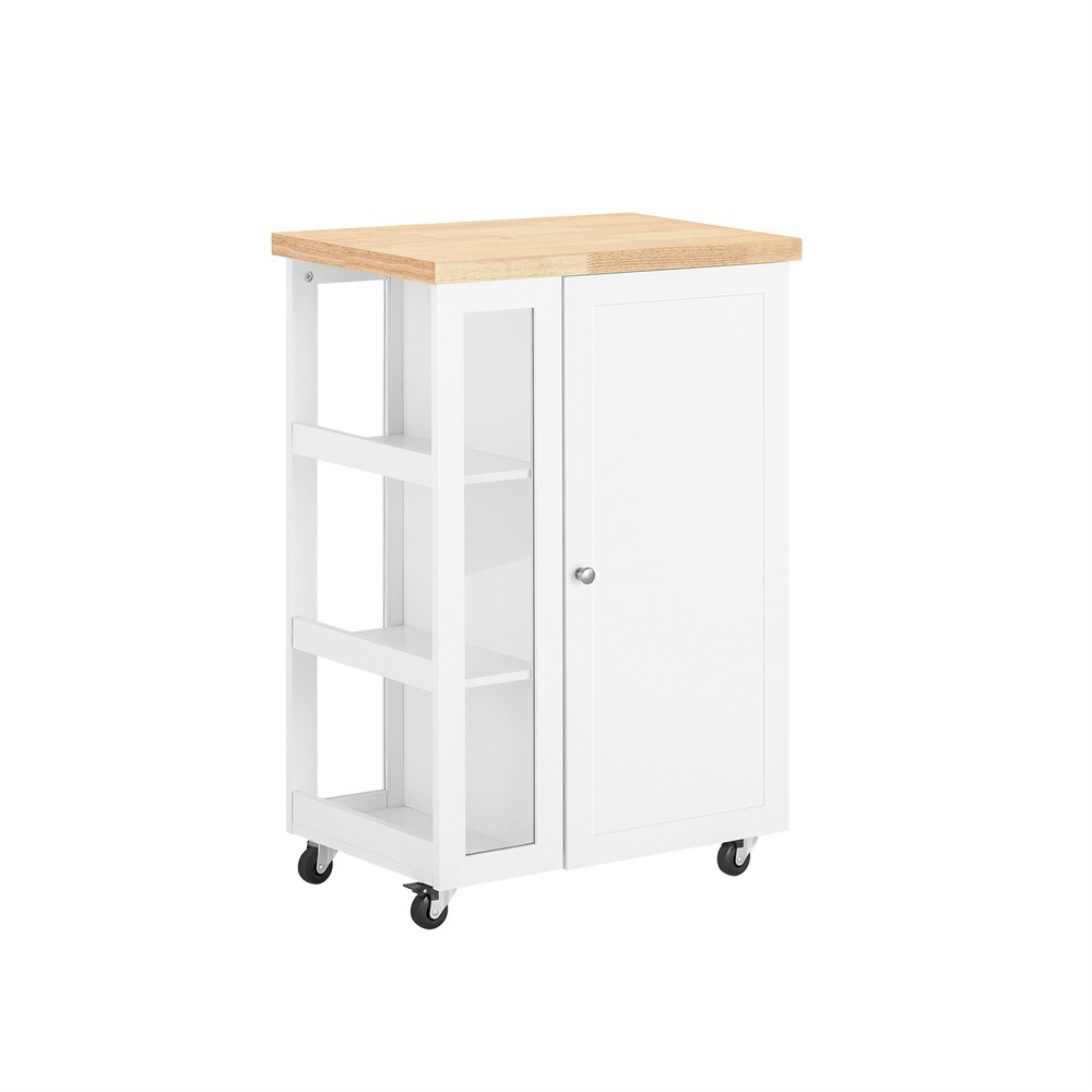SoBuy K&uuml;chenwagen mit 1 T&uuml;r Wei&szlig; 60x40x90cm Funktional 