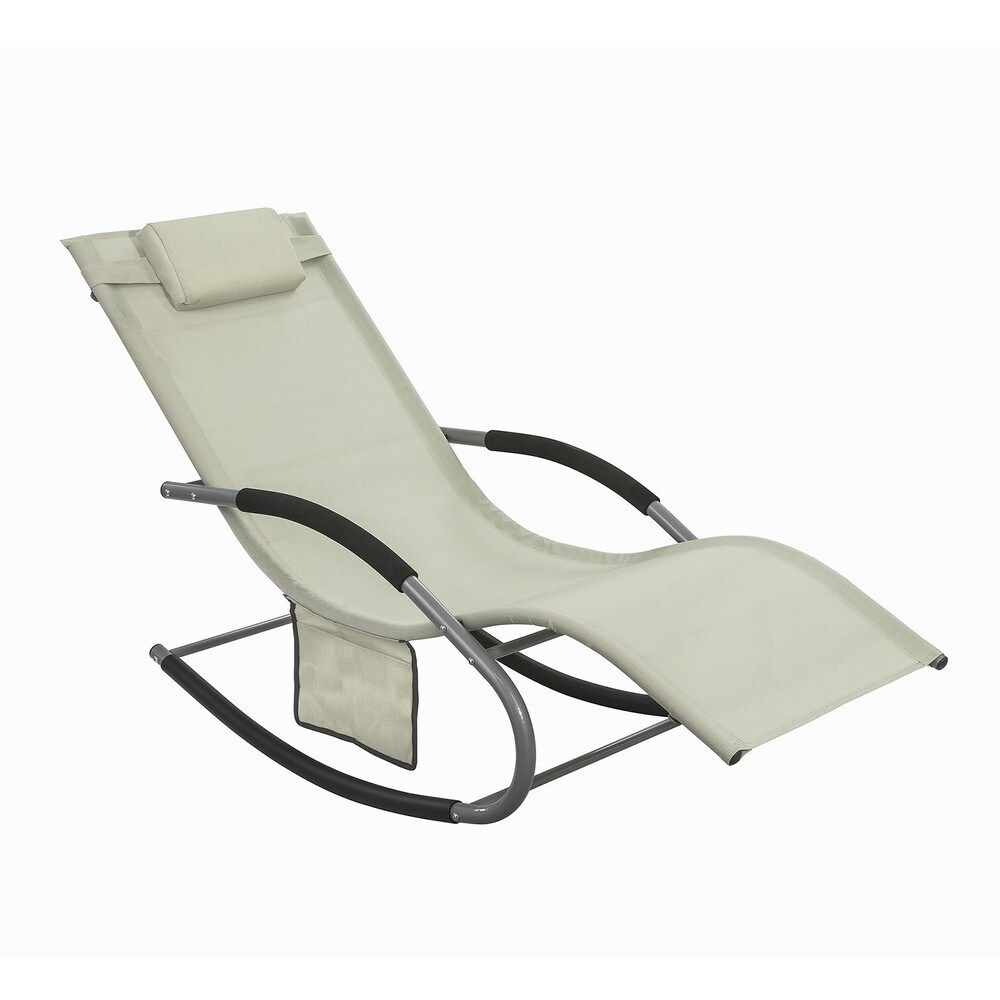 Wetterfester Schaukelstuhl für den Garten Beige 150x63x87cm Modern