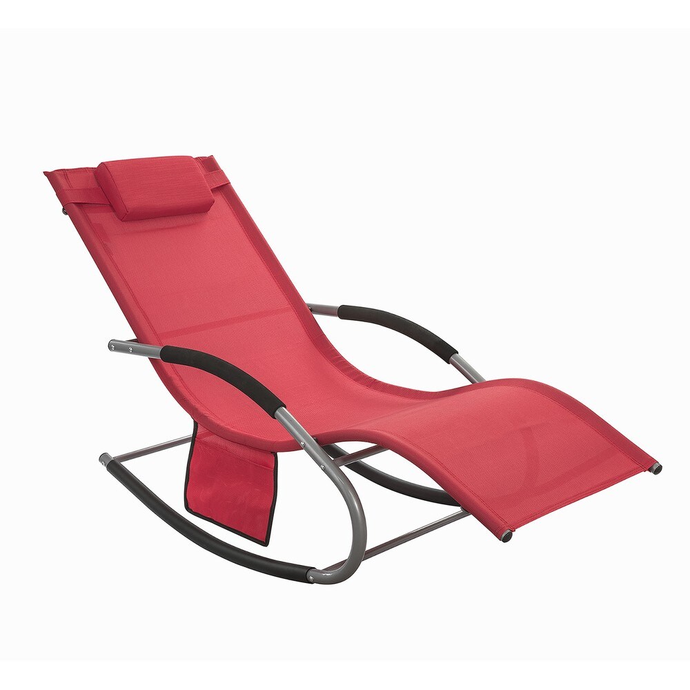 Wetterfester Schaukelstuhl für den Garten Rot 150x63x87cm Modern