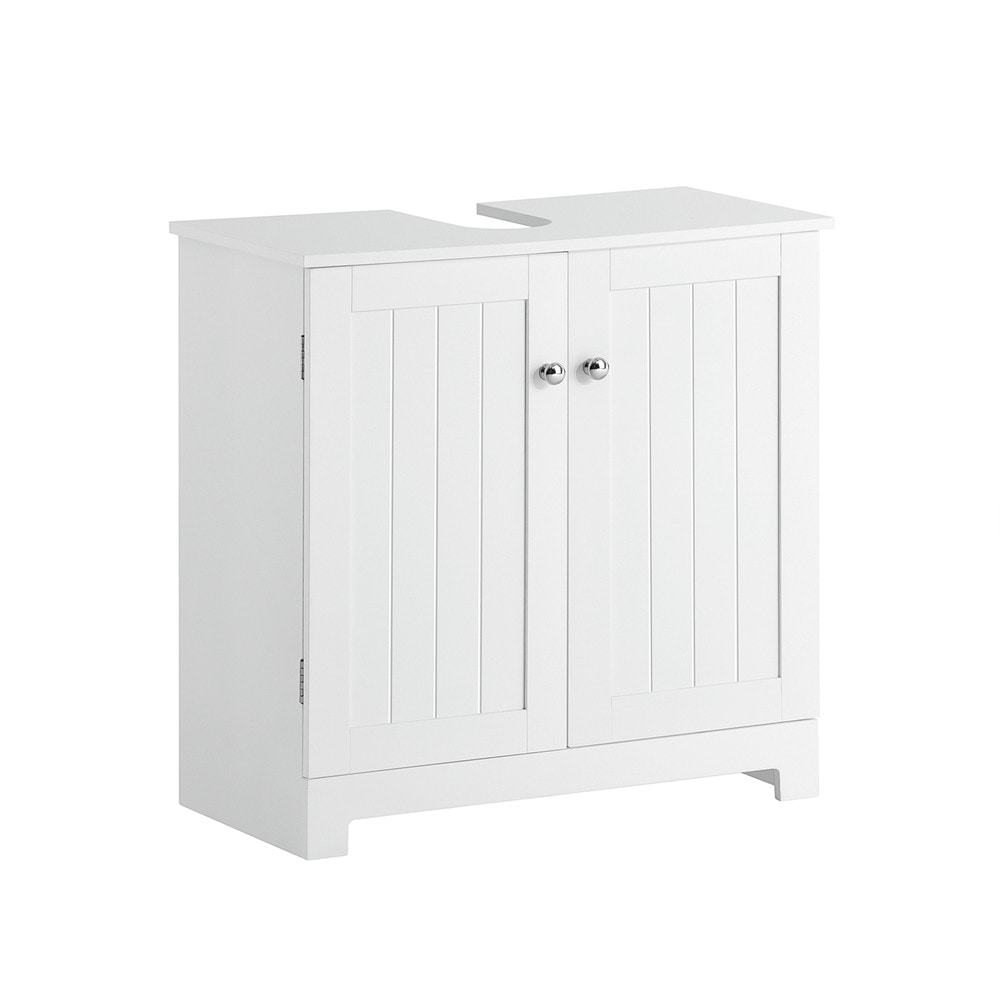 SoBuy Waschbeckenunterschrank mit 2 T&uuml;ren Wei&szlig; 60x30x60cm Modern 