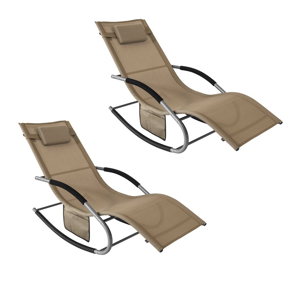 Schaukelstuhl-Set für 2 Personen für den Garten Braun 150x63x87cm Industriell