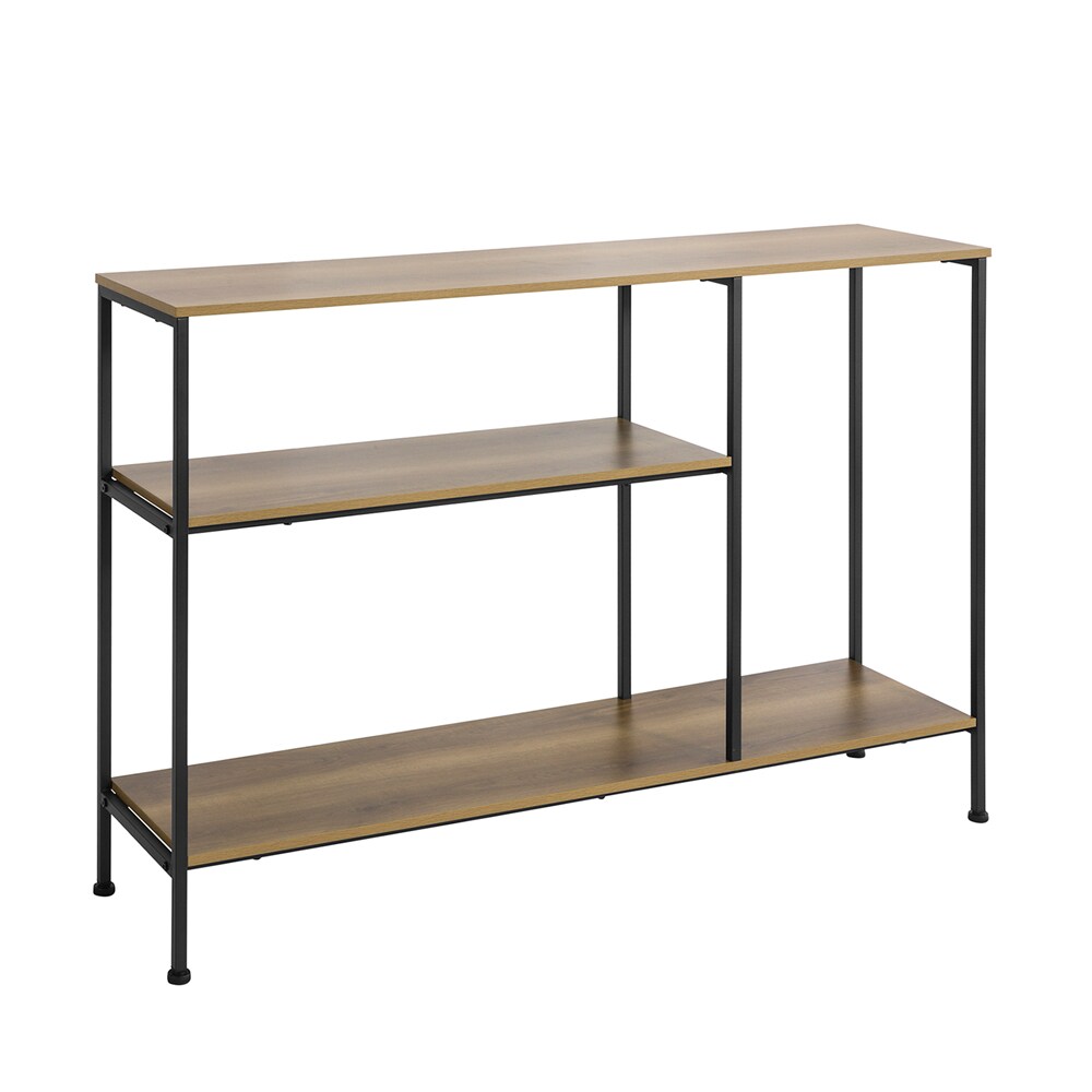 SoBuy Konsolentisch Flur mit 3 Regalb&ouml;den Dunkelbraun 120x30x79,5cm Vintage 