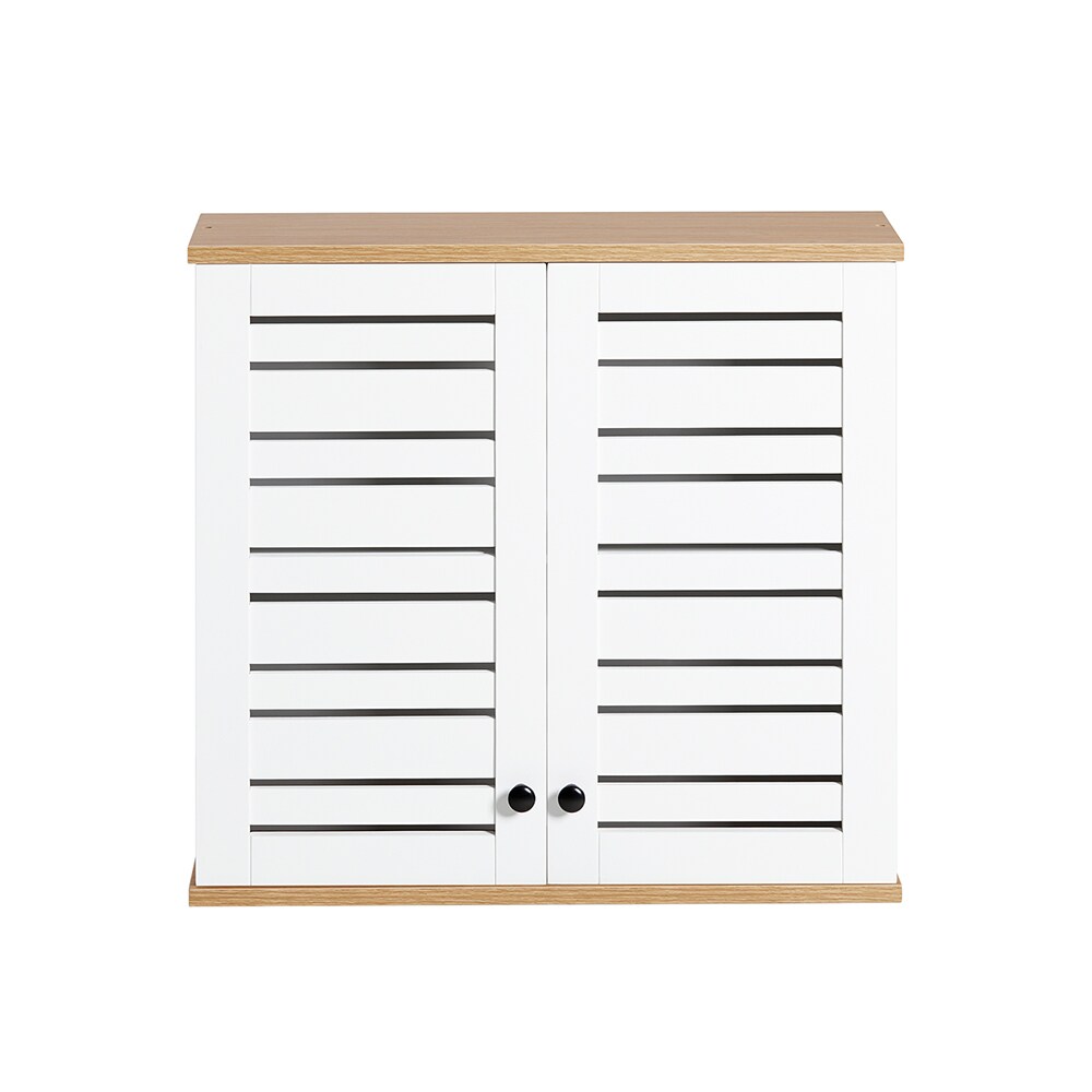 SoBuy H&auml;ngeschrank mit 2 T&uuml;ren Wei&szlig; 60x19x56cm Rustikal 