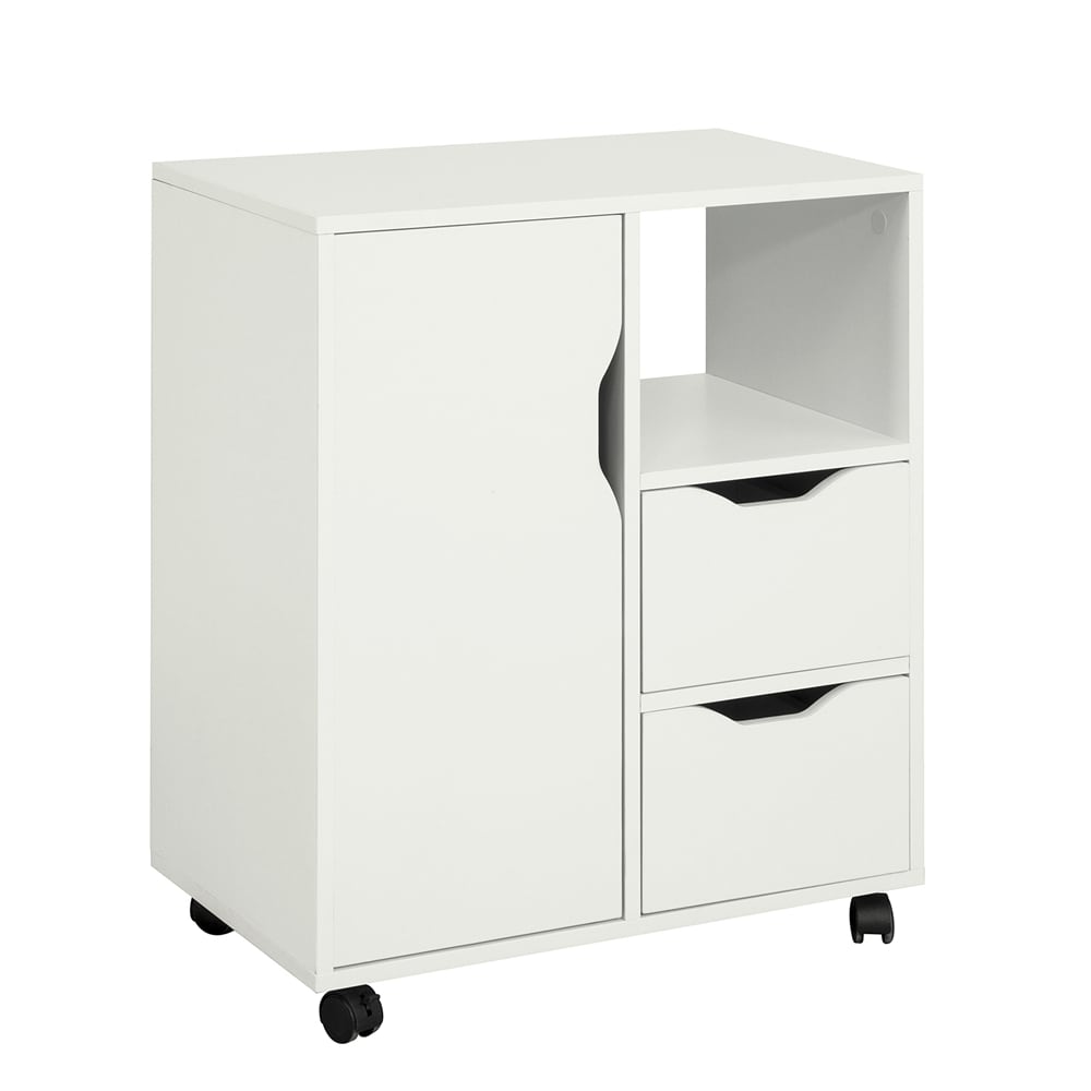 SoBuy B&uuml;roschiebeschrank mit 2 Schubladen Wei&szlig; 60x35x70cm Modern 