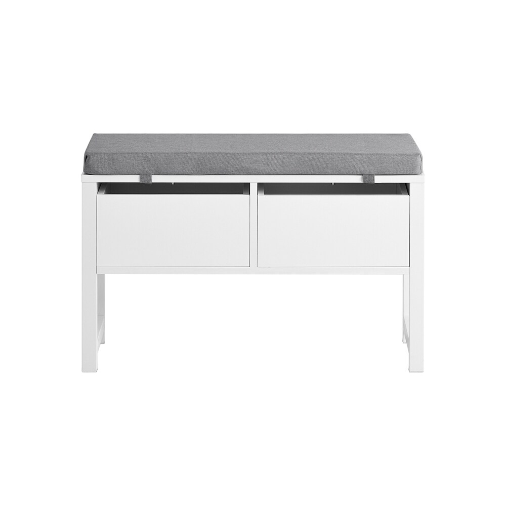 SoBuy Schuhbank mit 2 Schubladen Wei&szlig; Klassisch 