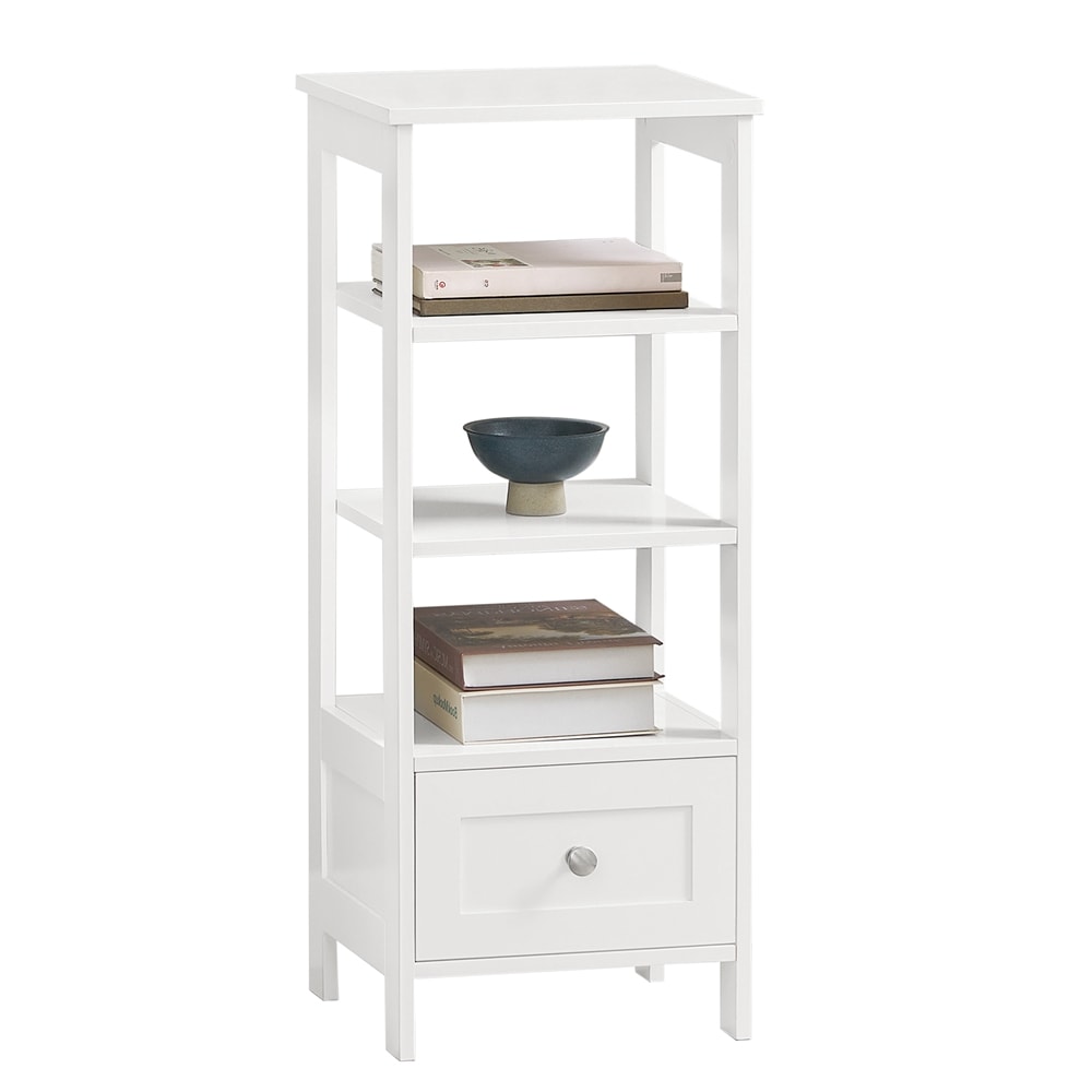 SoBuy Couchtisch mit 1 Schublade Wei&szlig; 30x28x74cm Rustikal 