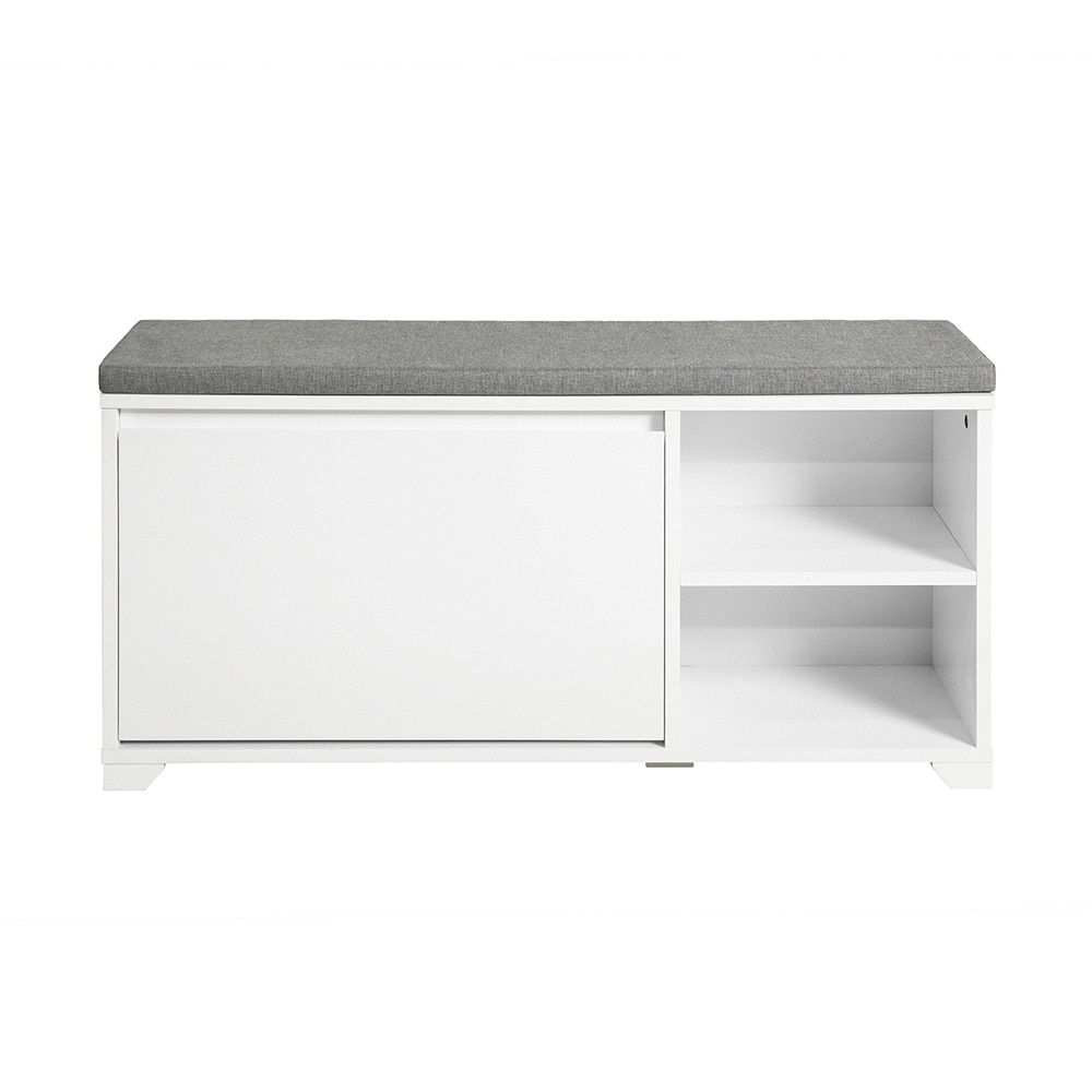 SoBuy Schuhbank mit 1 T&uuml;r Wei&szlig; 90x24x47cm Klassisch 