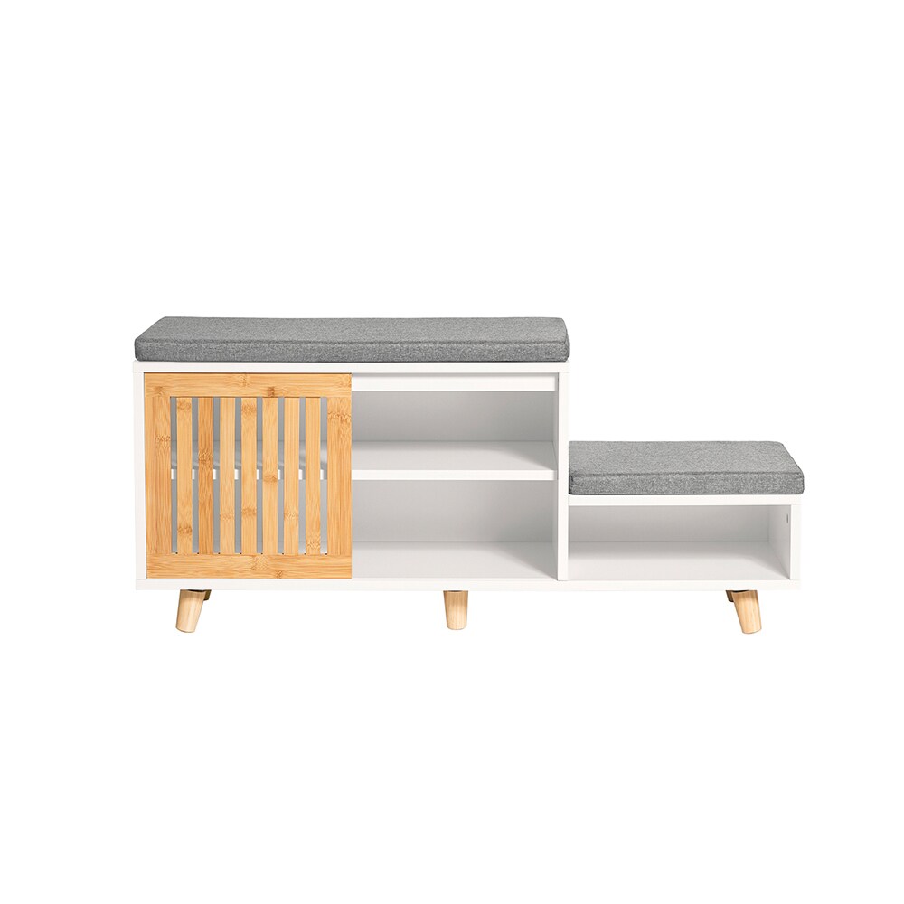 SoBuy Schuhbank mit 1 T&uuml;r Holzfarbe 100x35x45cm Klassisch 