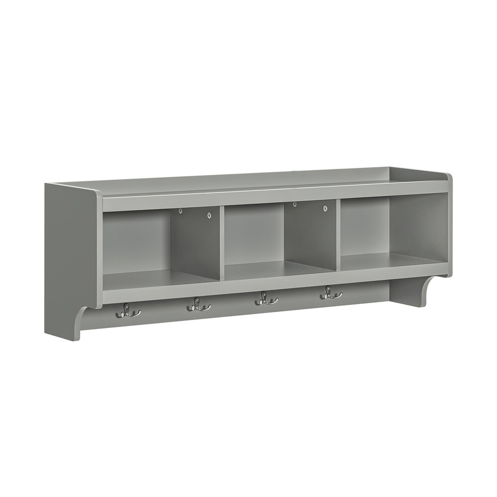 SoBuy Wandgarderobe mit 1 Ablage Hellgrau 100x24,7x35cm Industriell 