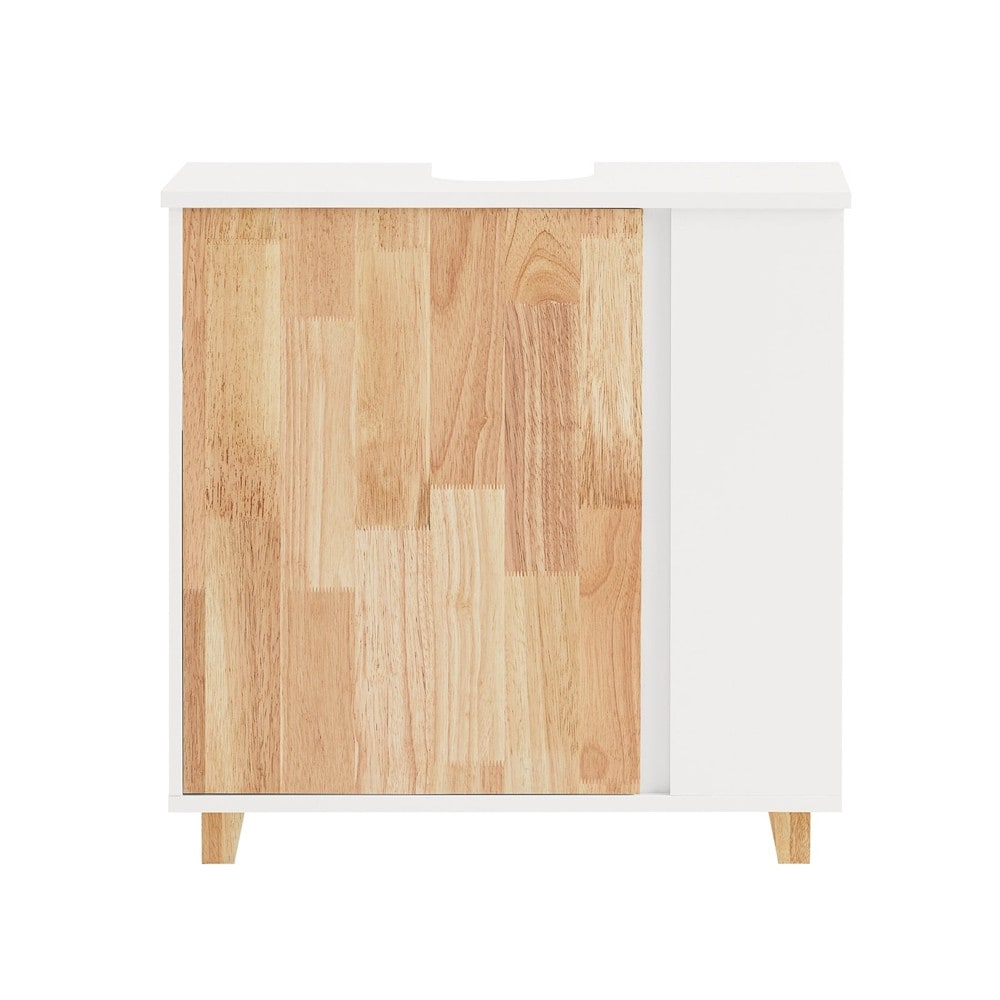 SoBuy Waschbeckenunterschrank mit 2 T&uuml;ren Wei&szlig; 60x30x60cm Funktional 