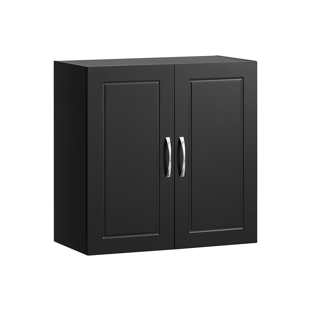 SoBuy H&auml;ngeschrank mit 2 T&uuml;ren Schwarz 60x30x60cm Modern 