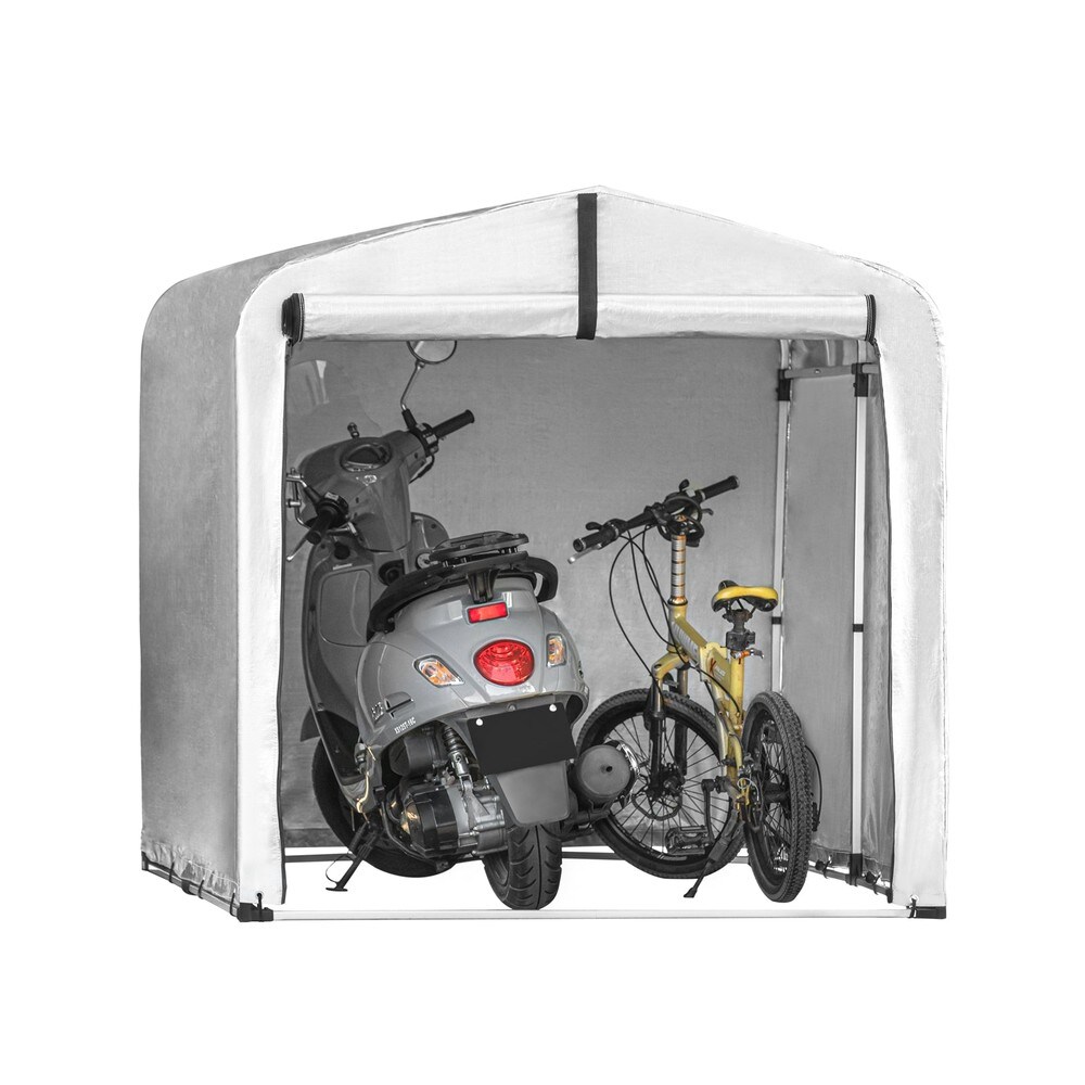 Fahrradgarage mit 1 Tür Silber 220x162x170cm Funktional