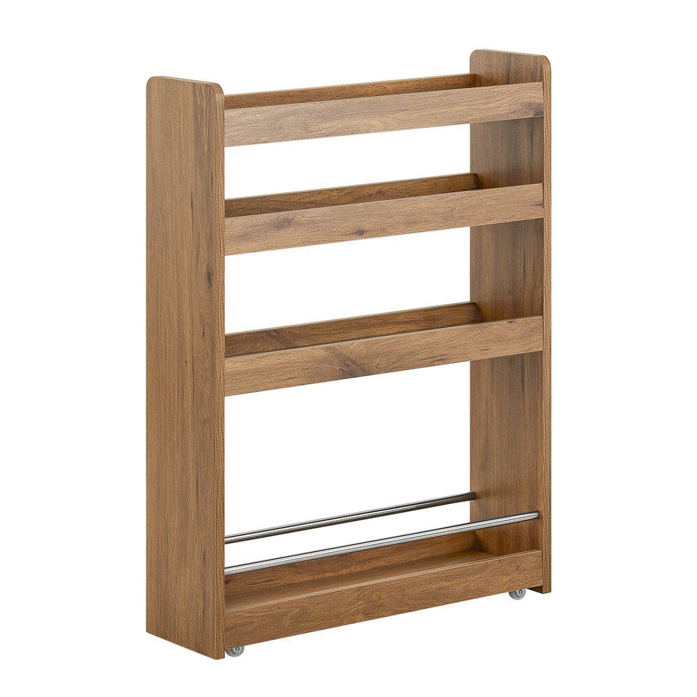 SoBuy K&uuml;chenwagen mit 4 Regalb&ouml;den Dunkelbraun 60x18x81cm Funktional 