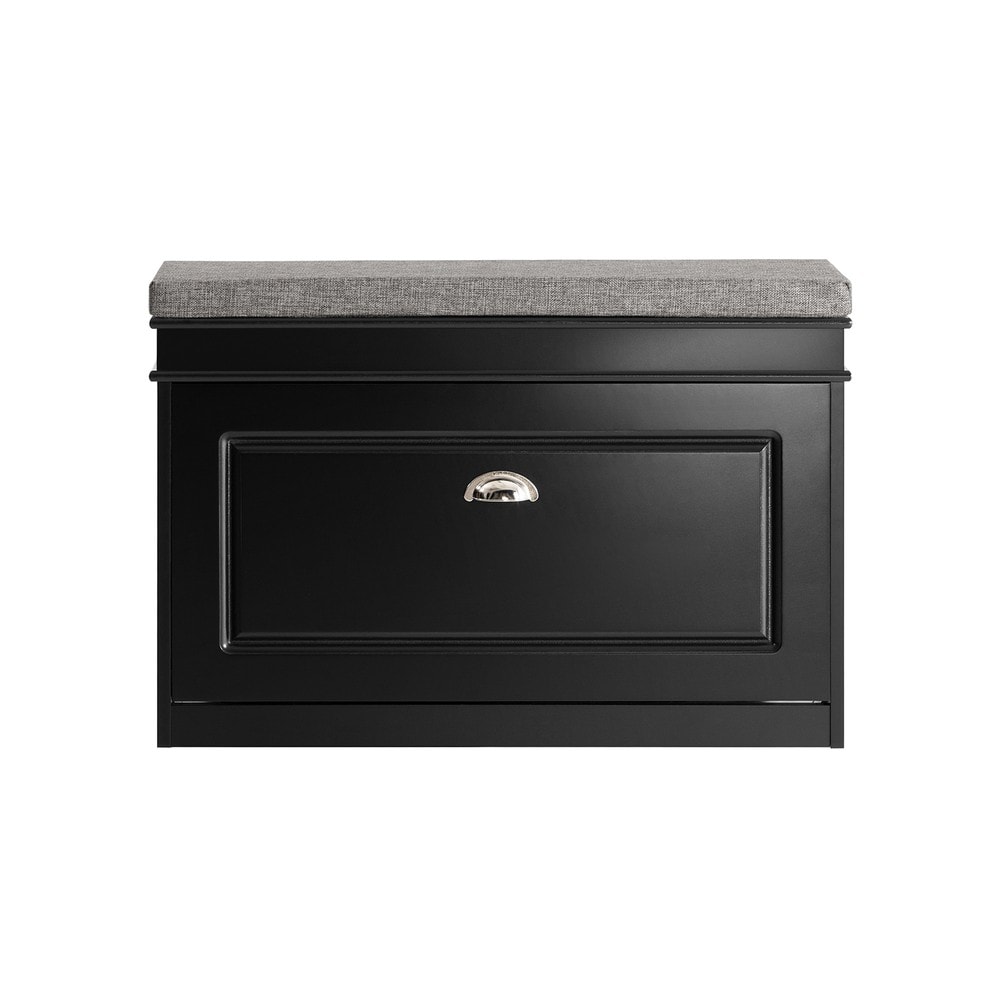 SoBuy Schuhbank mit 1 T&uuml;r Schwarz 75x24x51cm Funktional 