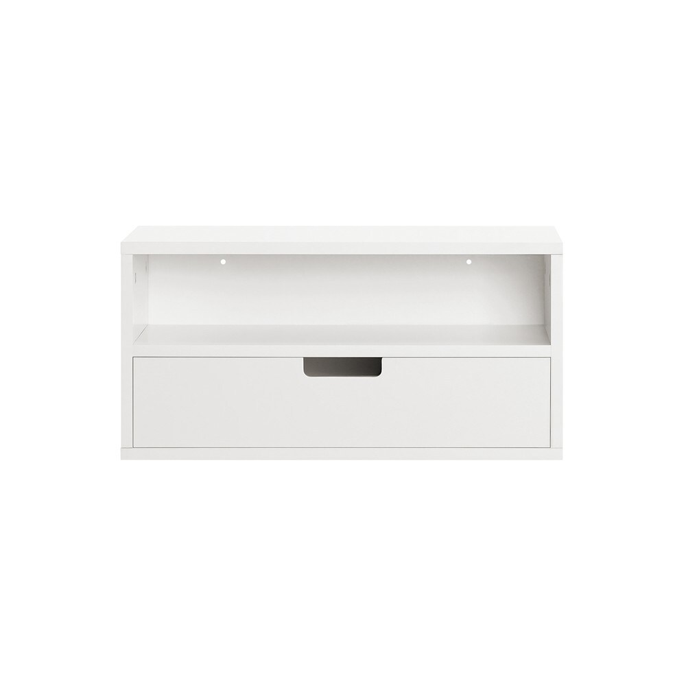 SoBuy Bettablage mit 1 Schublade Wei&szlig; 45x25x22cm Funktional 