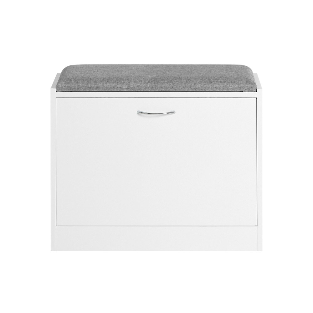 SoBuy Schuhbank mit 1 T&uuml;r Hellgrau 60x24x49cm Modern 