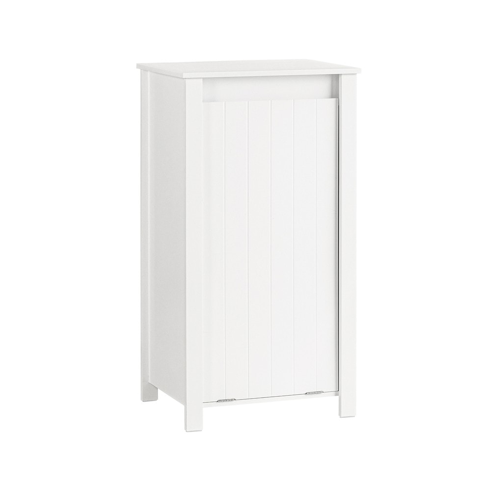 SoBuy Badunterschrank mit 1 T&uuml;r Wei&szlig; 45x35x85cm Rustikal 