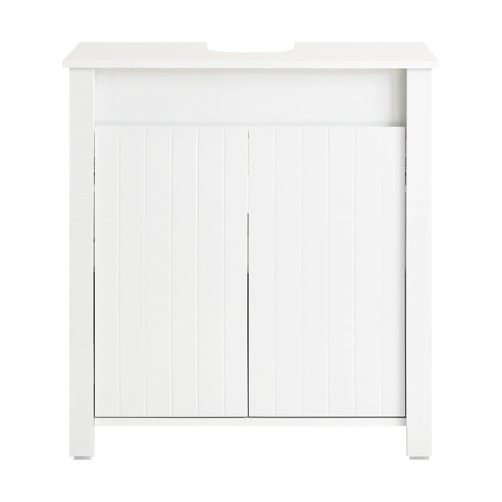 SoBuy Waschbeckenunterschrank mit 2 T&uuml;ren Wei&szlig; 60x35x65cm Modern 