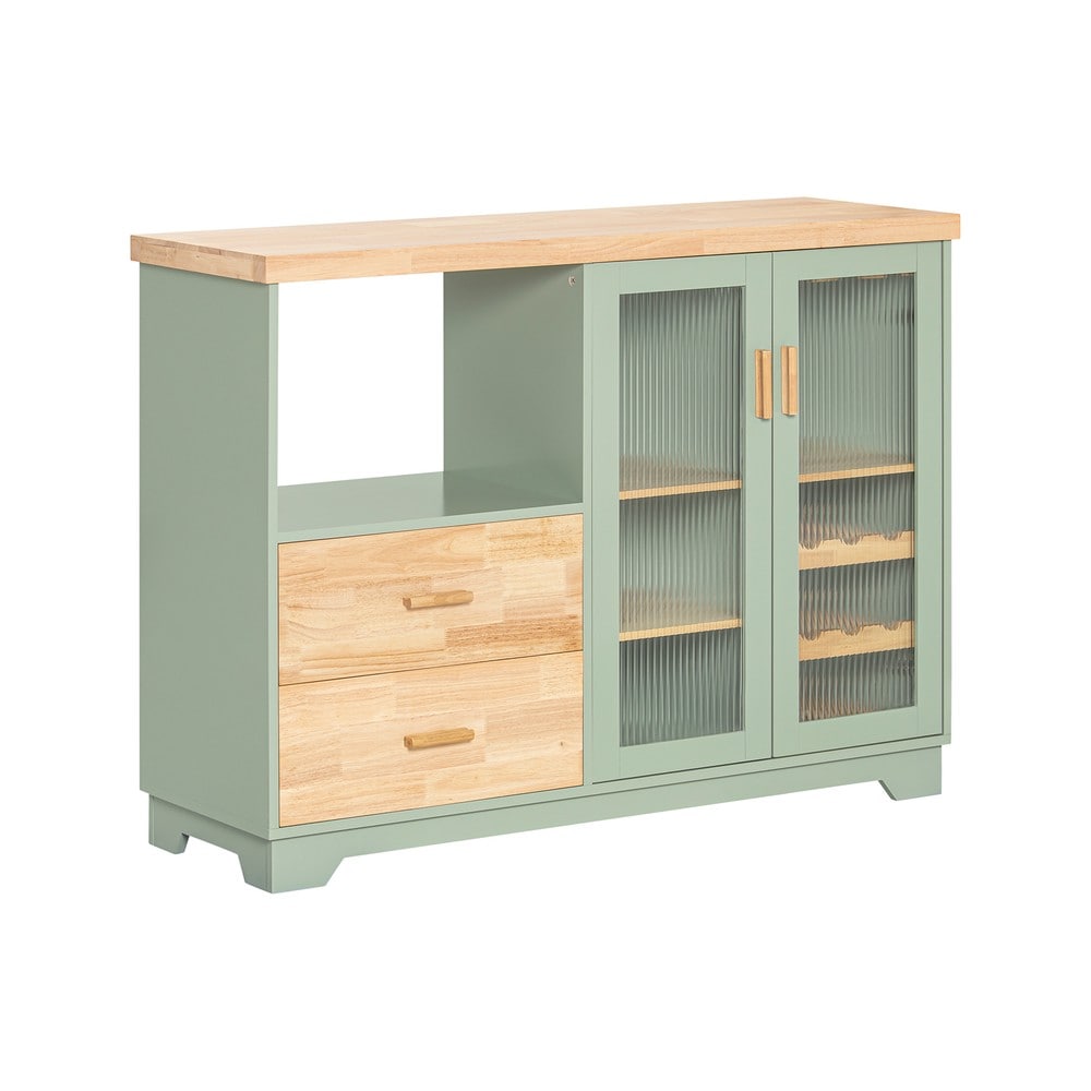 SoBuy Sideboard mit 2 Schubladen Gr&uuml;n 120x40x90cm Modern 