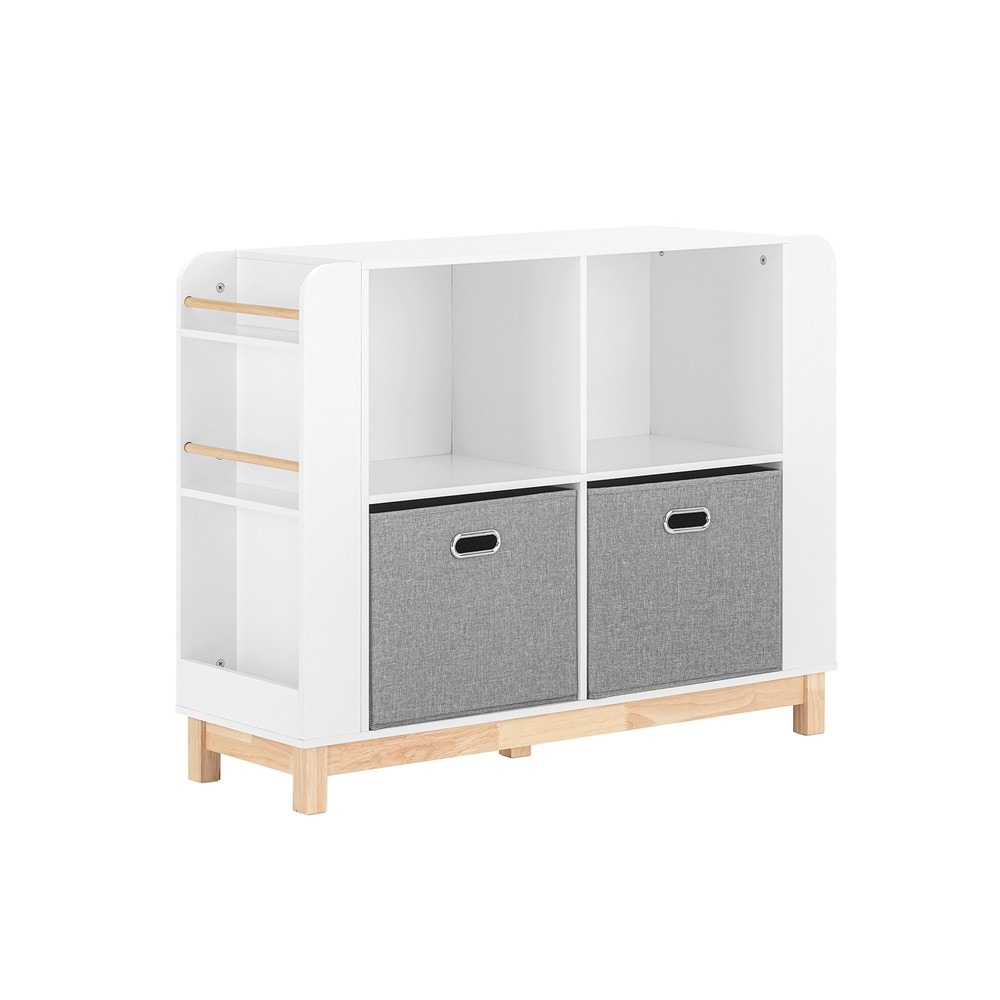 SoBuy Kinderregal mit 2 Schubladen Wei&szlig; 100x35x80cm Modern 