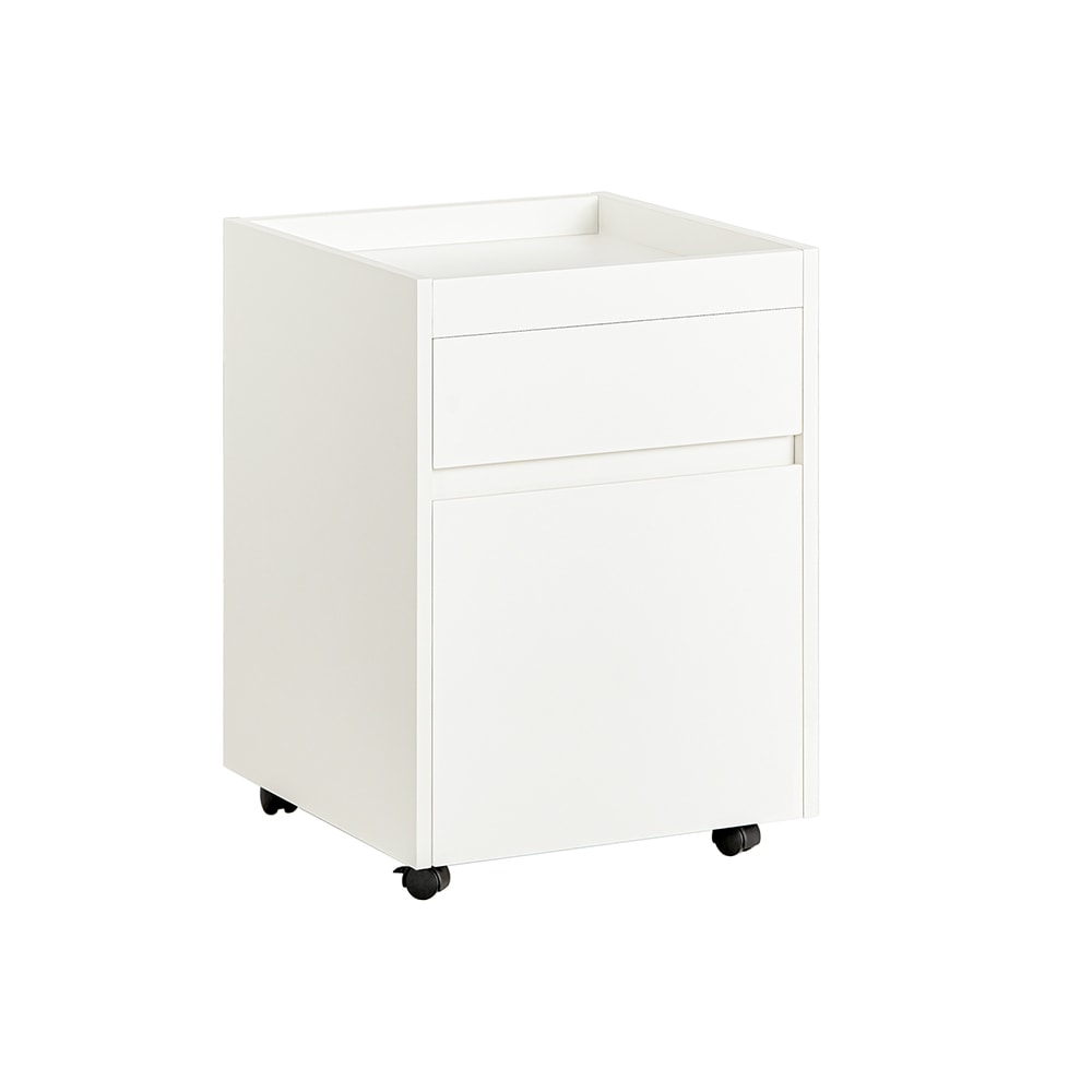 SoBuy Schubladenschrank f&uuml;rs B&uuml;ro mit 1 Schublade Wei&szlig; 39,5x39,5x54,2cm Modern 