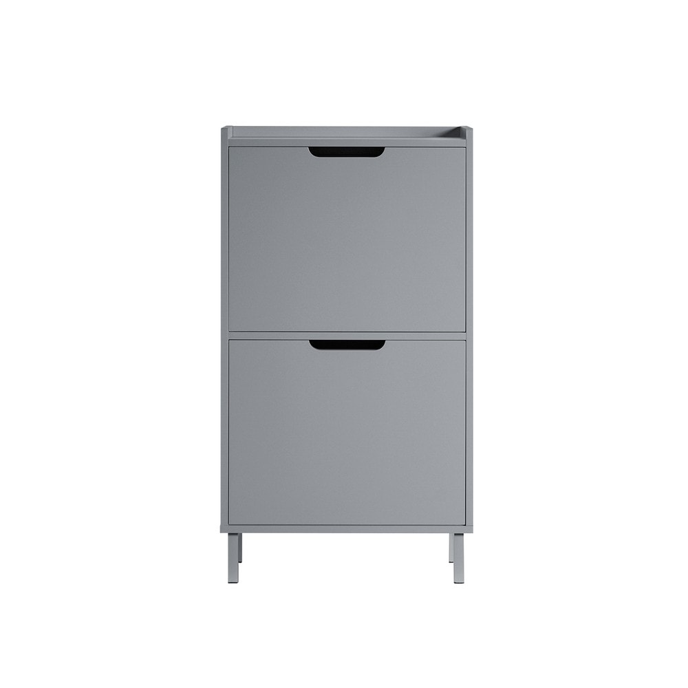 SoBuy Schuhschrank mit 4 T&uuml;ren Hellgrau 50,3x17x90,5cm Modern 