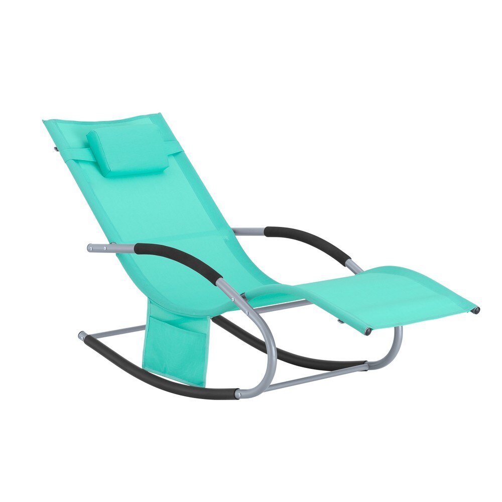 Wetterfester Schaukelstuhl für den Garten Hellblau 150x63x87cm Modern