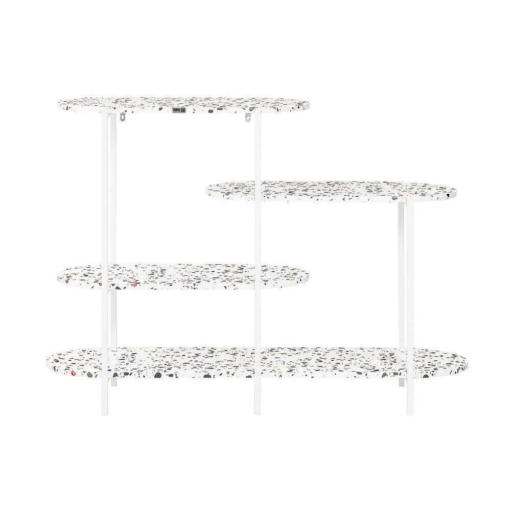 SoBuy Flurkonsolentisch mit 4 F&auml;chern Wei&szlig; 120x40x86cm Modern 