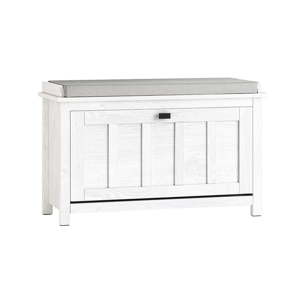 SoBuy Schuhbank mit 1 T&uuml;r Wei&szlig; 80x30x50cm Klassisch 