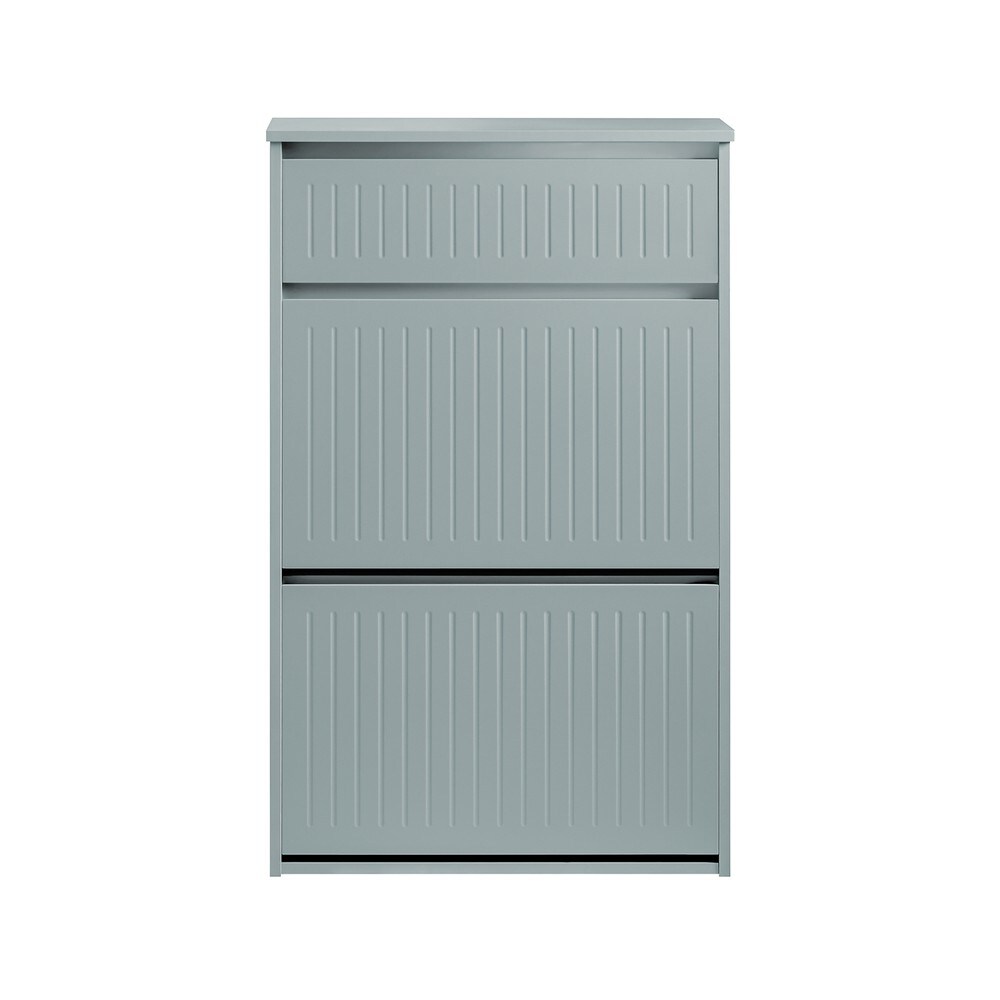 SoBuy Schuhschrank mit 1 Schublade Hellgrau 61x26x100cm Funktional 