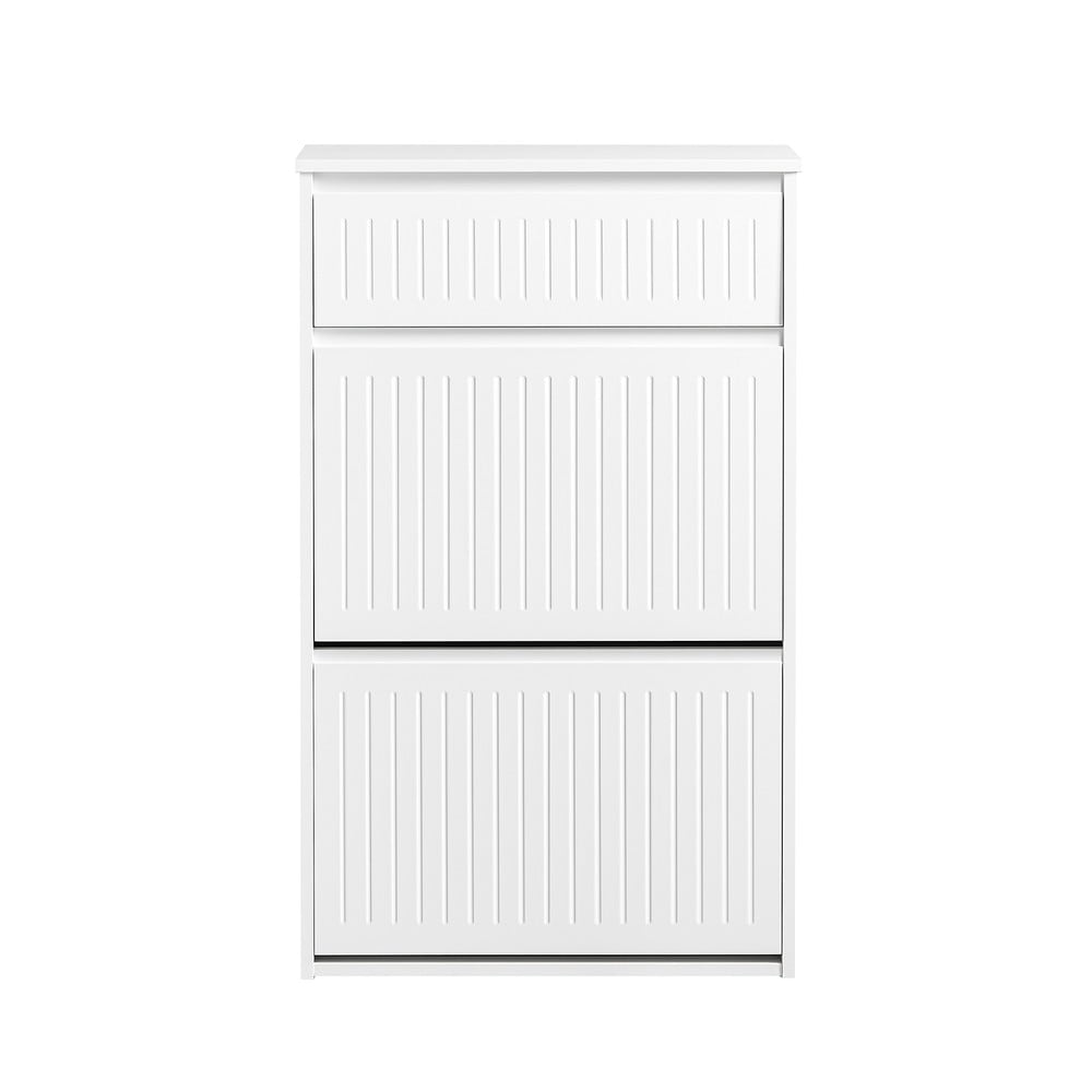 SoBuy Schuhschrank mit 1 Schublade Wei&szlig; 61x26x100cm Modern 