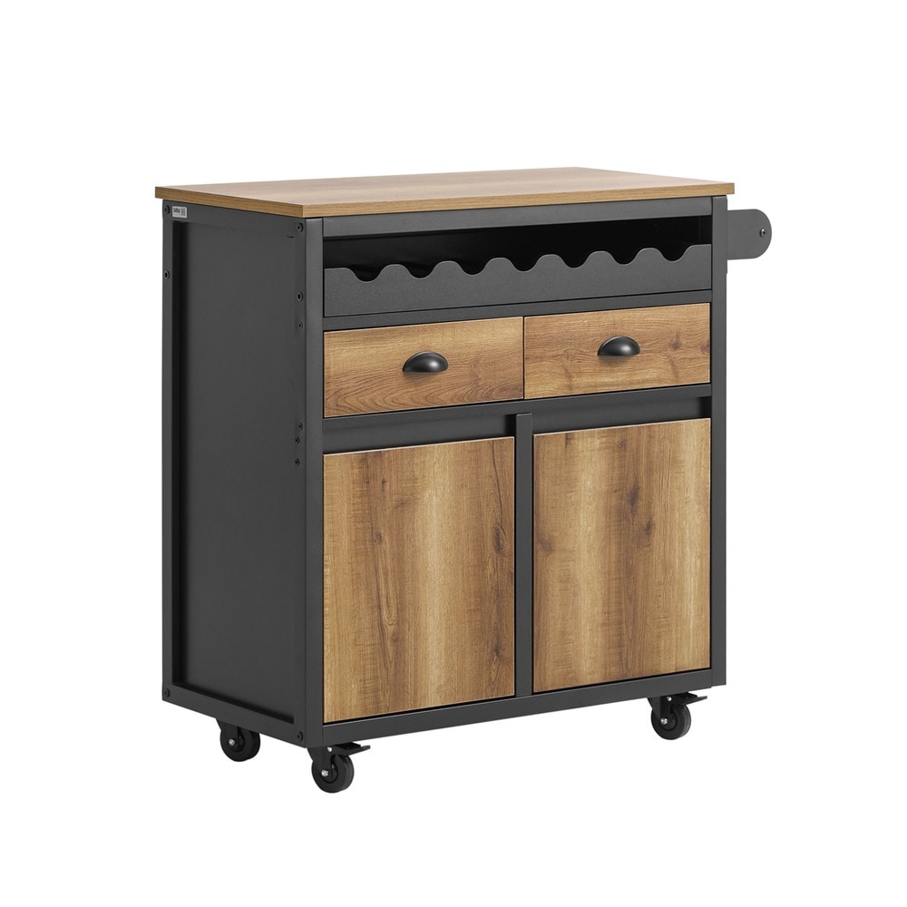 SoBuy K&uuml;cheninsel mit 1 Schublade Schwarz 89,5x40x87,5cm Industriell 