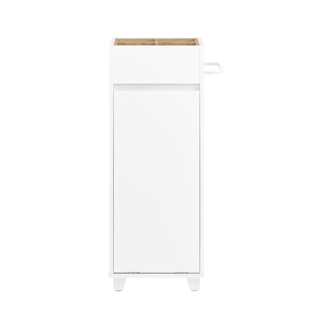 SoBuy W&auml;scheschrank mit 1 T&uuml;r Wei&szlig; 38x30x90cm Funktional 