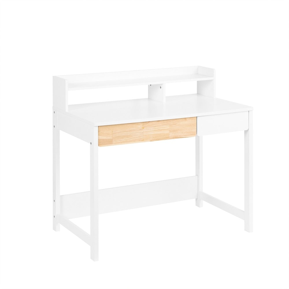 SoBuy Schreibtisch mit 2 Schubladen Wei&szlig; 100x59x95cm Modern 