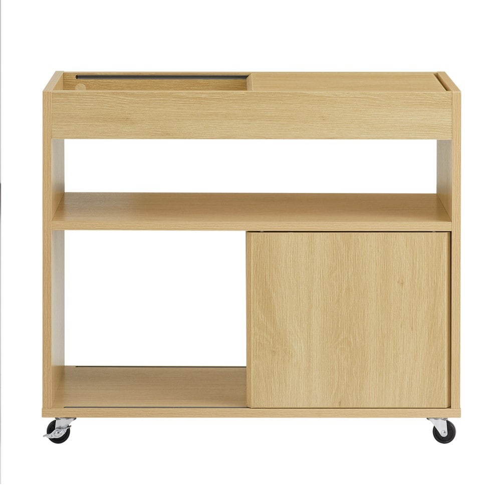 SoBuy Couchtisch mit 2 T&uuml;ren Holzfarbe 30x70x60cm Modern 