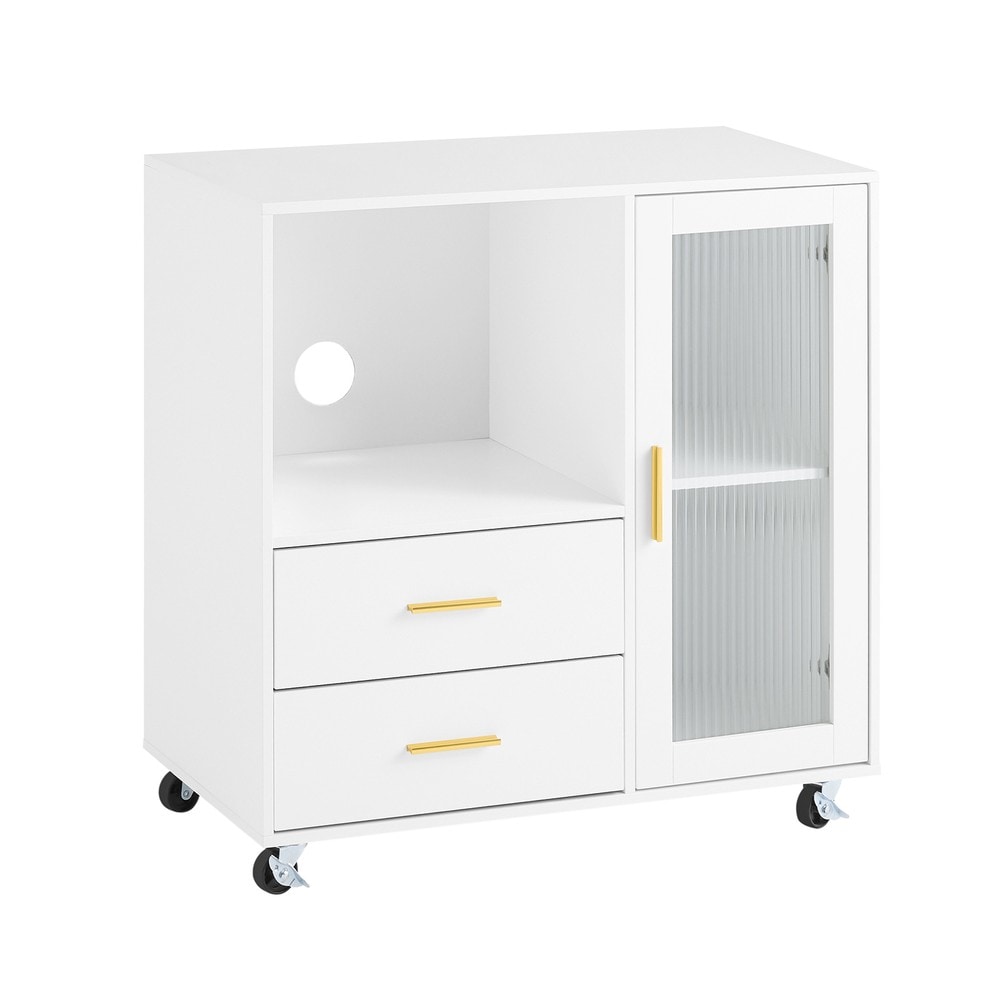 SoBuy Schubladenschrank f&uuml;rs B&uuml;ro mit 2 Schubladen Wei&szlig; 75x40x75,5cm Modern 