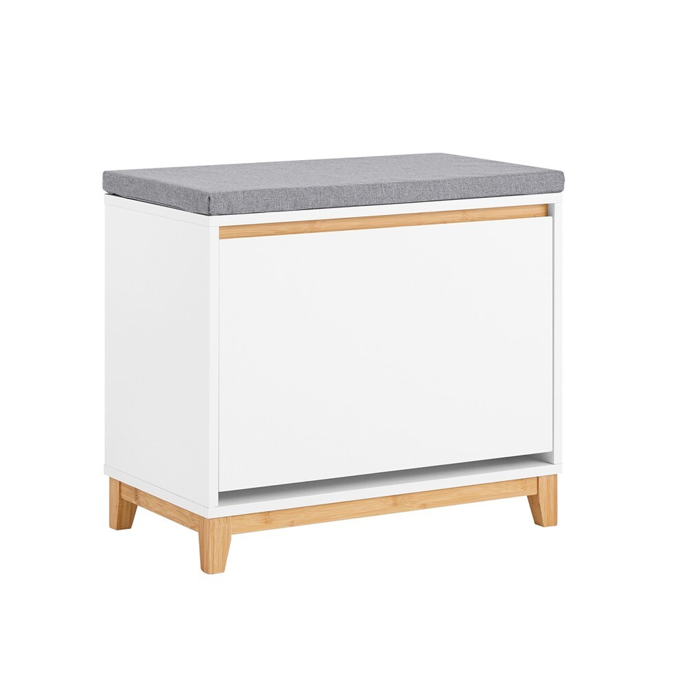 SoBuy Schuhbank mit 1 T&uuml;r Holzfarbe 60x34x55cm Modern 