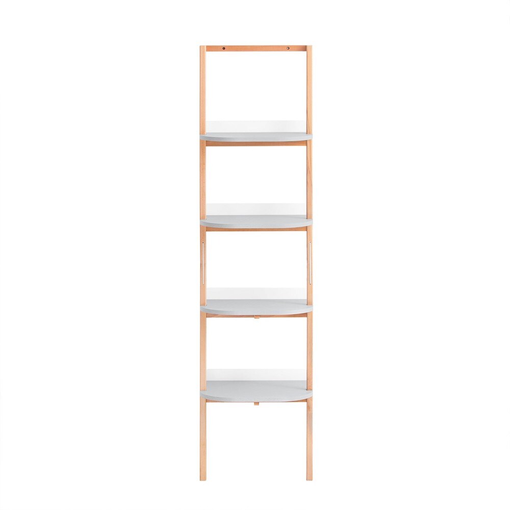 SoBuy B&uuml;cherregal mit 4 F&auml;chern Hellgrau 44x38,2x169,3cm Nordisch 