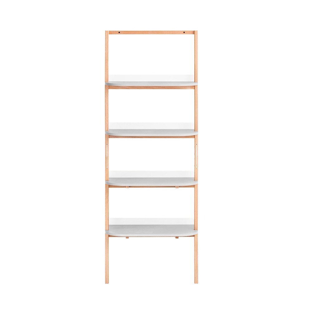 SoBuy B&uuml;cherregal mit 4 F&auml;chern Hellgrau 65x38,2x169,3cm Nordisch 