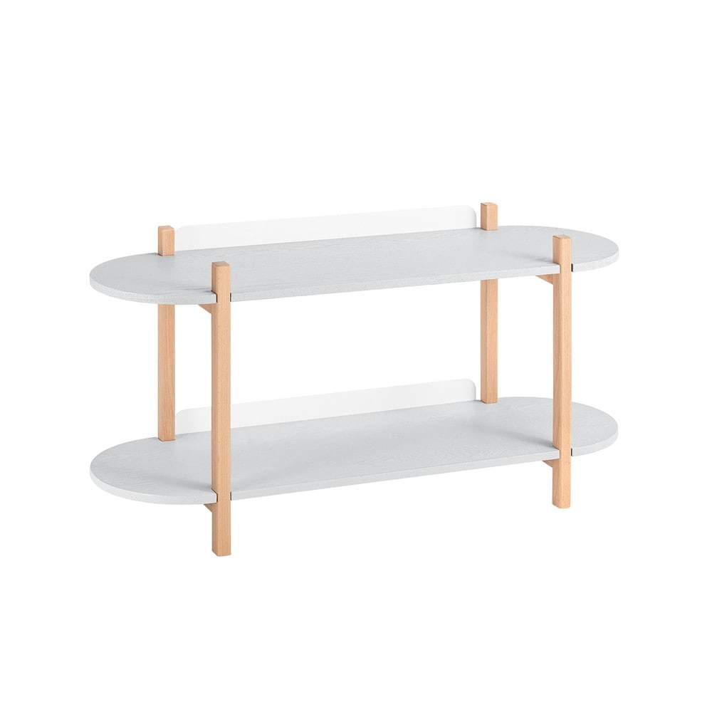 SoBuy Konsolentisch f&uuml;r den Flur mit 2 F&auml;chern Hellgrau 101x33x52cm Nordisch 