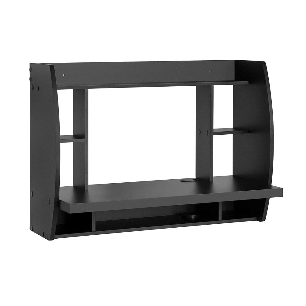 SoBuy Wandtisch mit 1 Ablage Schwarz 82x39x60cm Modern 